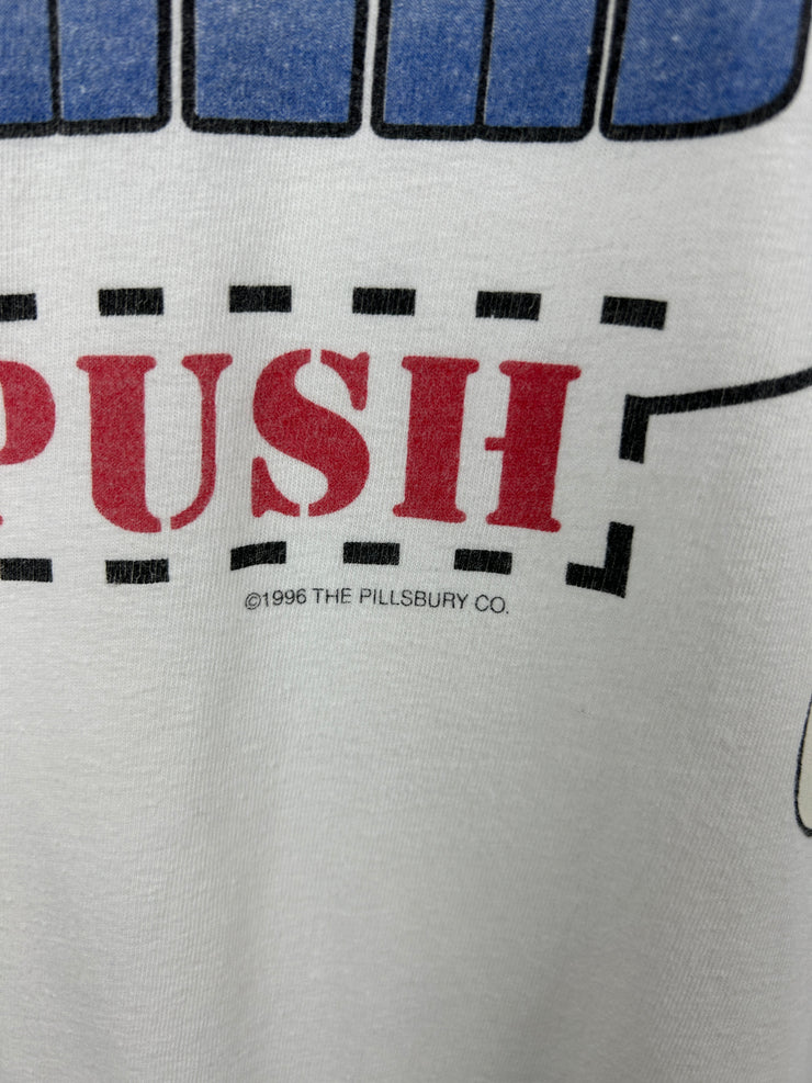 Vintage 90s Pillsbury Dough Boy Go Ahead Push White Tee