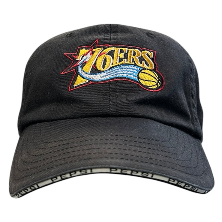 Vintage NBA Philadelphia 76ers Pepsi Black Strapback Hat