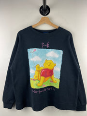 Vintage 90s Winnie The Pooh Bother Free Is The Way To Be Black Crewneck
