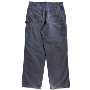 Vintage Carhartt Blanket Lined Thrashed Petrol Grey Work Pants
