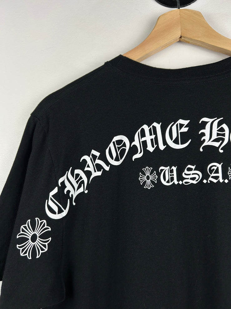 Chrome Hearts Shoulder Logo Spellout Black Tee