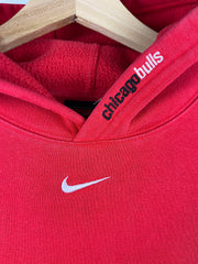 Vintage NBA Nike Chicago Bulls Middle Swoosh Embossed Red Hoodie