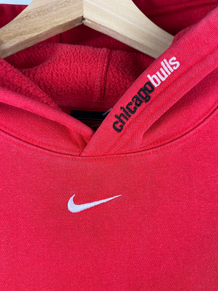 Vintage NBA Nike Chicago Bulls Middle Swoosh Embossed Red Hoodie