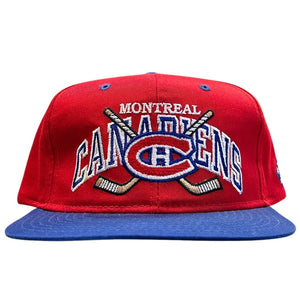 Vintage 90s NHL #1 Apparel Montreal Canadiens Red Snapback Hat