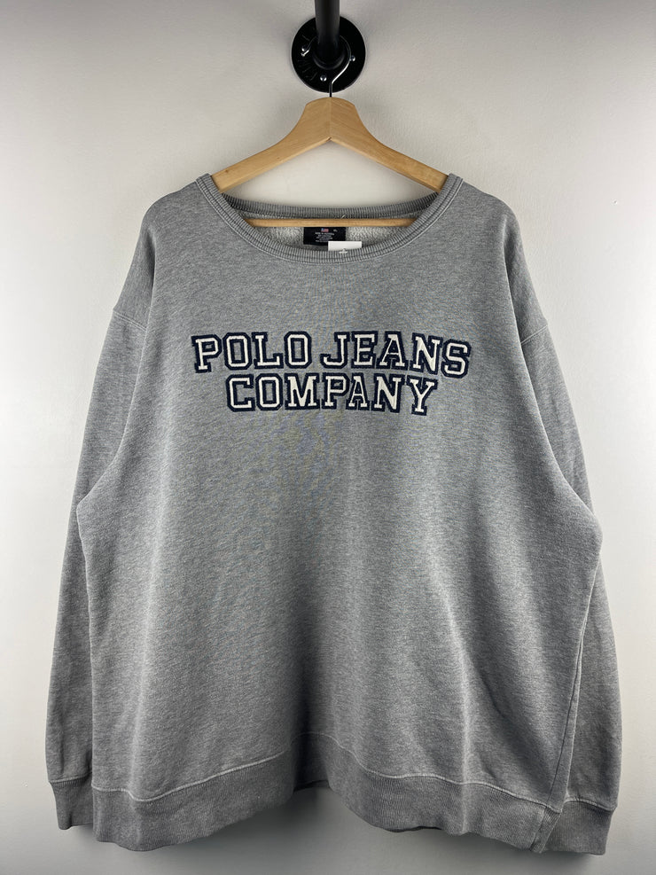Vintage Polo Ralph Lauren Jeans Company Embroidered Grey Crewneck