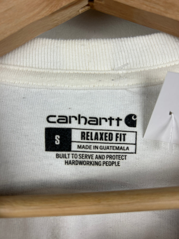 Vintage Carhartt Spellout White Pocket Tee