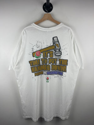 Vintage 2001 Purdue VS Washington Rose Bowl Football White Tee
