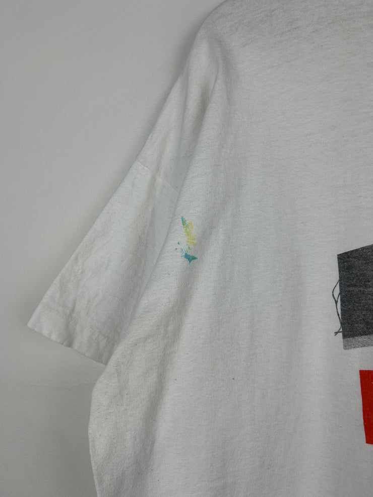 Vintage 90s Maxell Take Your Music To The Max Promo White Tee