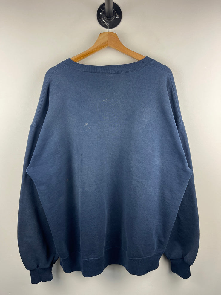 Vintage 90s Russell Athletic Notre Dame Team Wear Embroidered Navy Crewneck