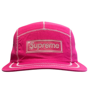 Supreme FW16 Contrast Stitch Magenta Camp Cap Hat