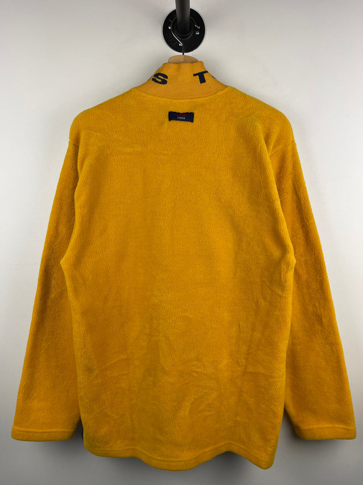 Vintage 90s Tommy Hilfiger Yellow Quarter Zip Fleece Sweater