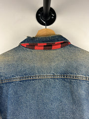 Vintage 80s Levis Denim Blanket Lined Collar 70411 Blue Jacket