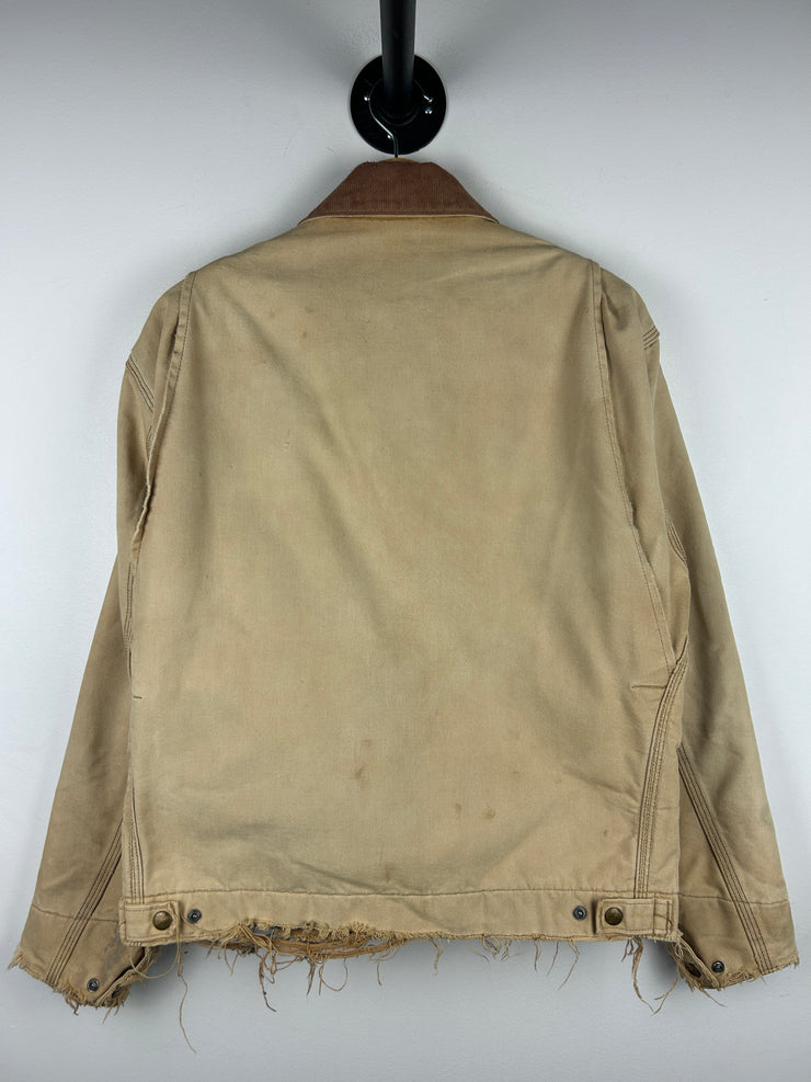 Vintage 90s Carhartt Detroit Thrashed Beige Cropped Jacket