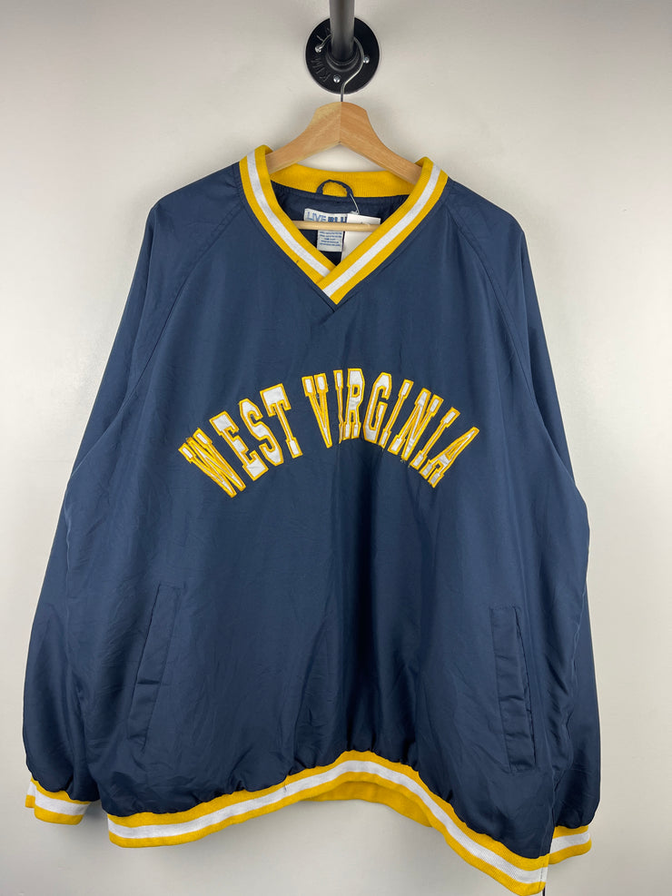Vintage 90s West Virginia Navy Pullover Windbreaker