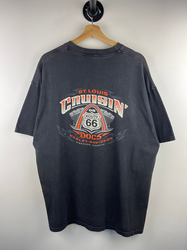 Vintage Harley Davidson St Louis Cruisin Black Tee