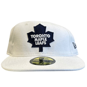 Vintage NHL New Era Toronto Maple Leafs Plain Logo White Fitted Hat