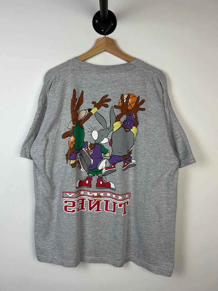 Vintage 90s Looney Tunes Basketball Grey Tee