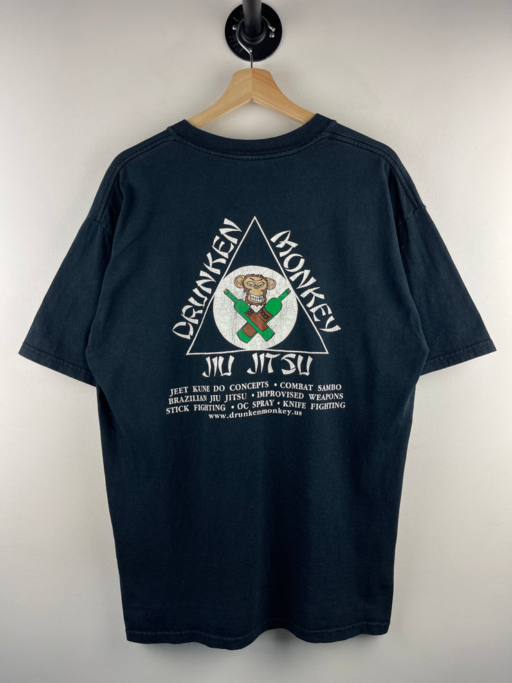 Vintage Drunken Monkey Jiu Jistu Black Tee