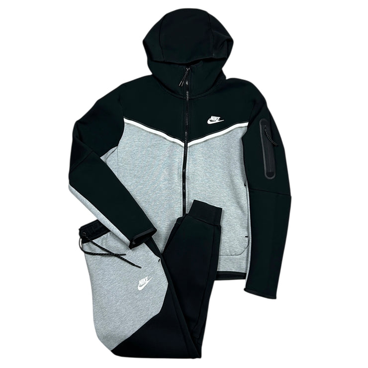 Nike Tech Fleece Black & Grey Zip Up Hoodie & Sweatpants Set