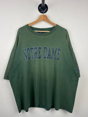 Vintage 90s Jansport Notre Dame Fighting Irish University Thrashed Green Tee
