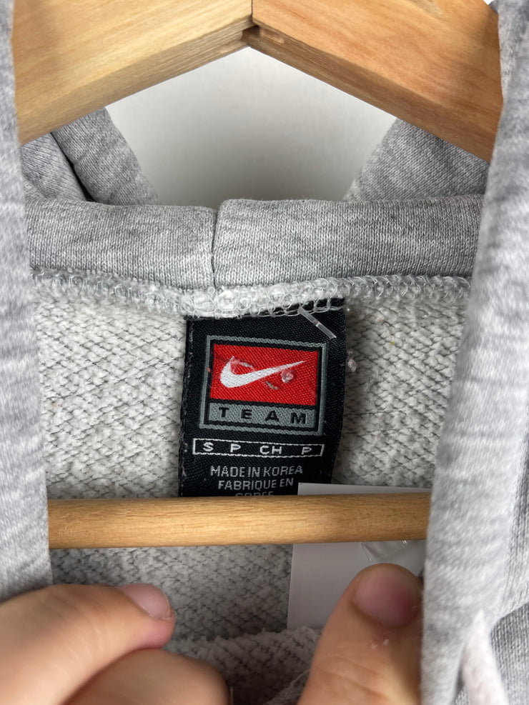 Vintage 90s Nike Syracuse Spellout Embroidered Grey Hoodie
