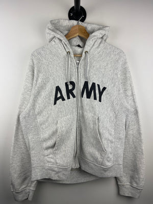 Vintage 90s US Army Grey Zip Up Hoodie