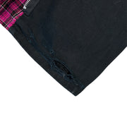 Vintage Tripp NYC Black & Hot Pink Plaid Flared Bondage Rave Women's Pants