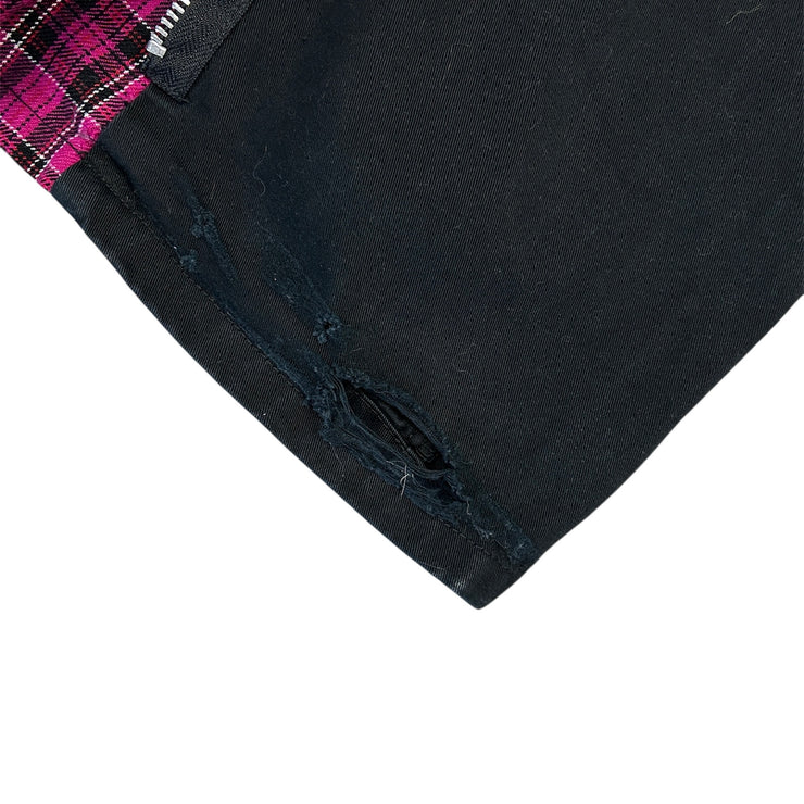 Vintage Tripp NYC Black & Hot Pink Plaid Flared Bondage Rave Women&