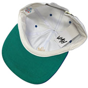 Vintage 90s Molson Canadian Beer White & Blue Leather Strapback Hat