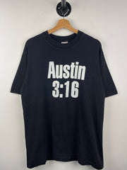 Vintage 90s WWF Stone Cold Steve Austin 3:16 Skull Black Tee