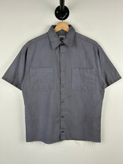 Vintage Inmate Dept Of Corrections Prison Uniform Cropped Button Up Short Sleeve Shirt