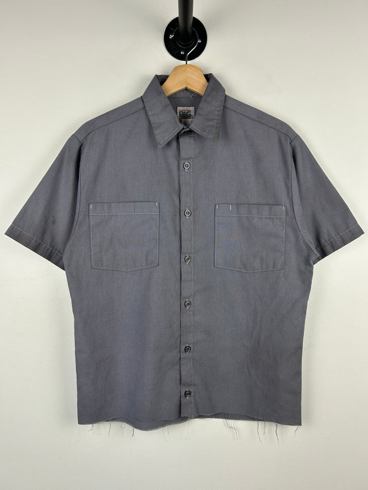 Vintage Inmate Dept Of Corrections Prison Uniform Cropped Button Up Short Sleeve Shirt