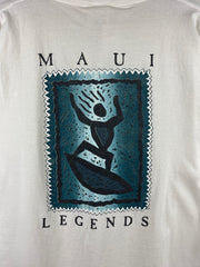 Vintage 90s Maui Legends Surfing White Tee