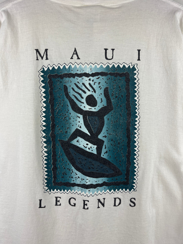 Vintage 90s Maui Legends Surfing White Tee