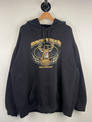 Vintage 2005 Buck Wear Deer Hunting Black Hoodie