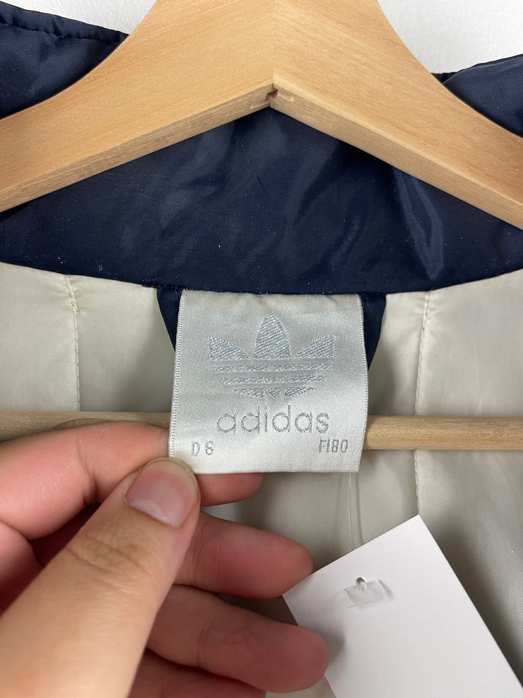 Vintage 80s Adidas Nesodden 3 Stripe Navy & Burgundy Parka Jacket