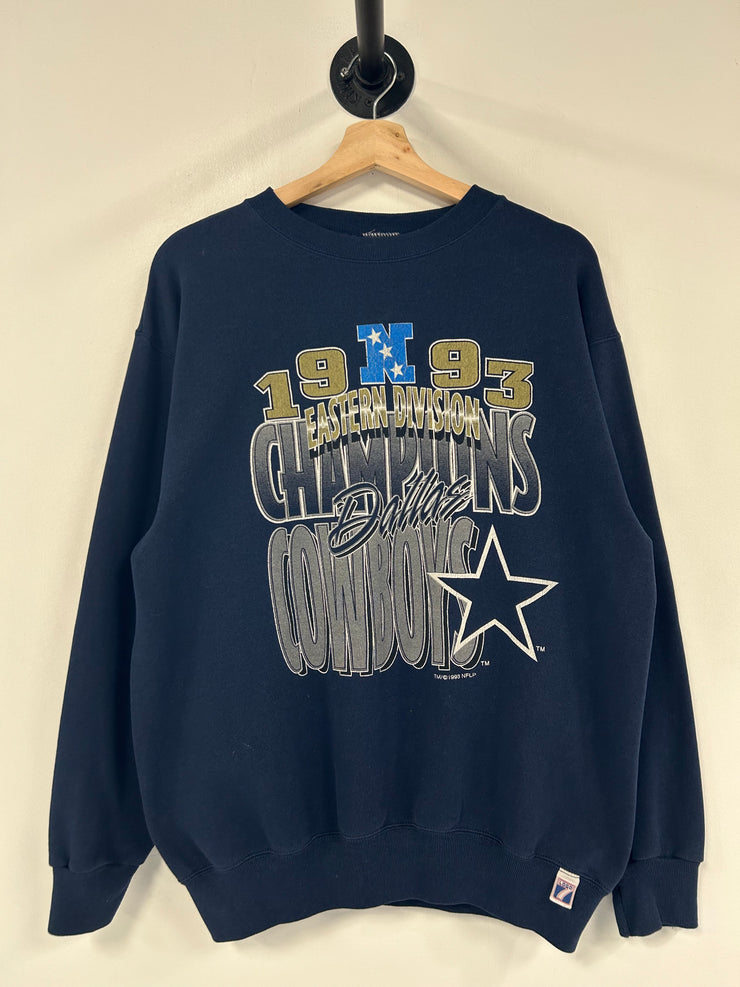 Vintage 1993 Logo 7 Dallas Cowboys Champions Navy Crewneck