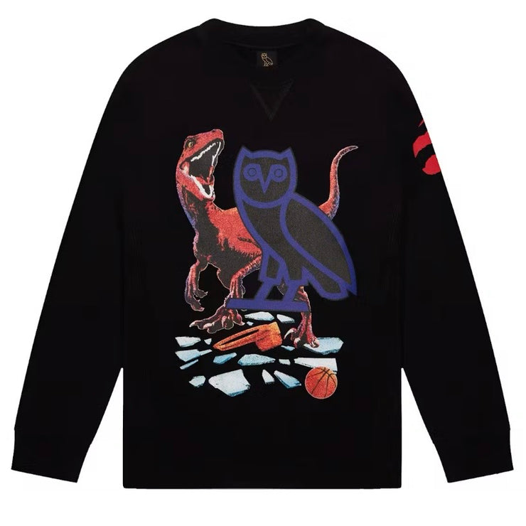 OVO FW21 NBA Toronto Raptors Jurassic Park Black Crewneck