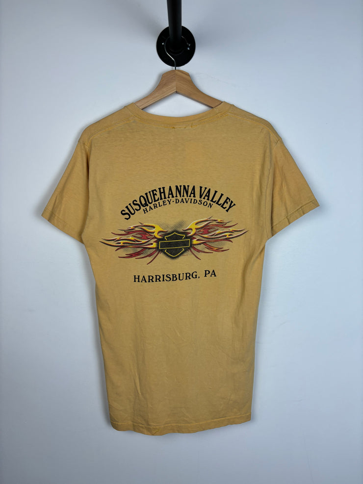 Vintage 2001 Harley Davidson Harrisburg Yellow Tee