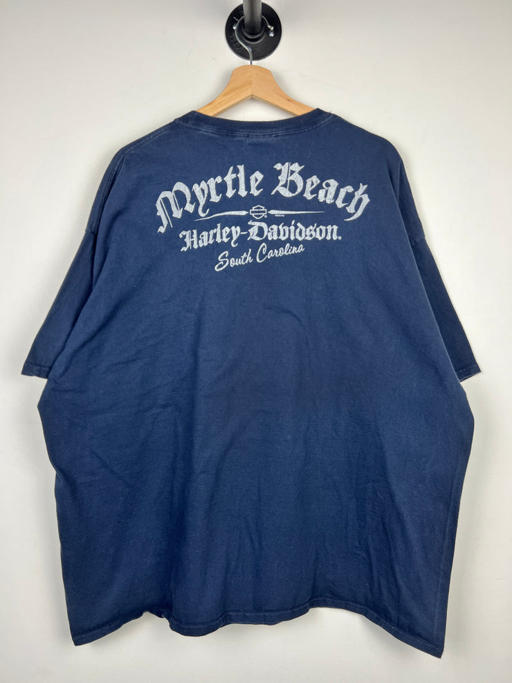 Vintage Harley Davidson Live Cage Free Navy Tee