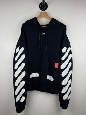 Off White Incomplete Spray Paint Black Hoodie