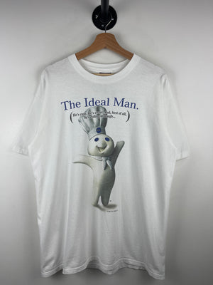 Vintage 90s Pillsbury Dough Boy The Ideal Man White Tee