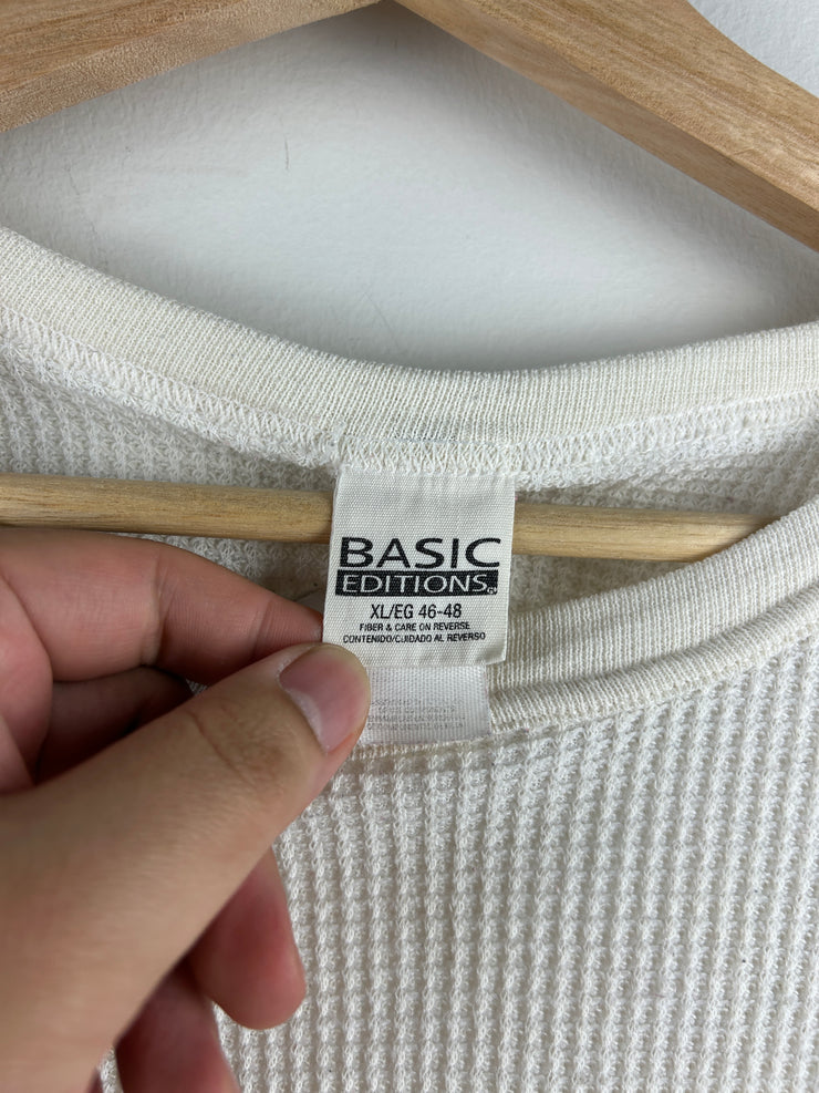 Vintage 90s Basic Editions White Thermal Long Sleeve