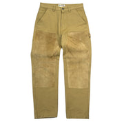 Stussy Suede Double Knee Beige Canvas Work Pants