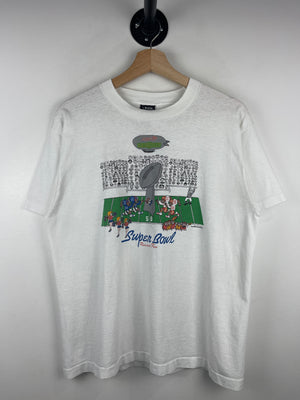 Vintage 90s NFL Buffalo Bills VS Washington Redskins Super Bowl White Tee