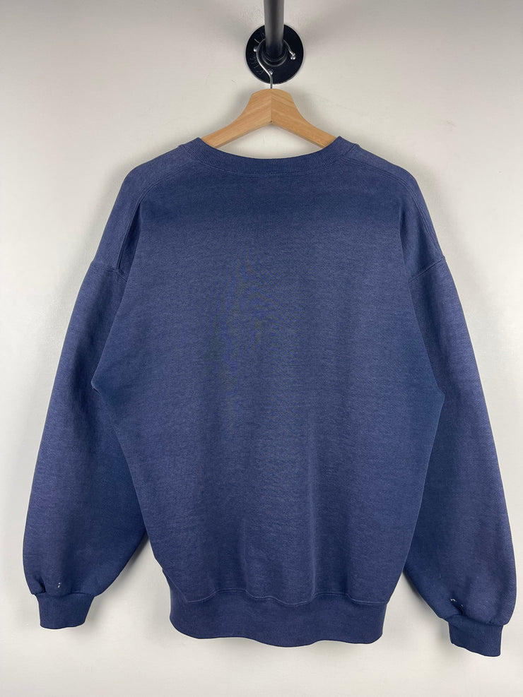 Vintage 90s New York Police Faded Navy Crewneck