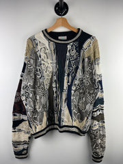Vintage 90s Coogi 3D Knit Earth Tone Sweater