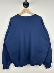 Vintage 90s Hanes Heavyweight Blank Navy Crewneck