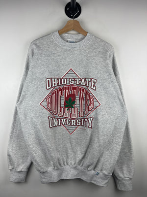 Vintage 90s Discuss Athletic Ohio State Buckeyes University Grey Crewneck