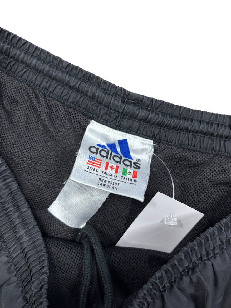 Vintage 90s Adidas 3 Stripe Black Splash Pants